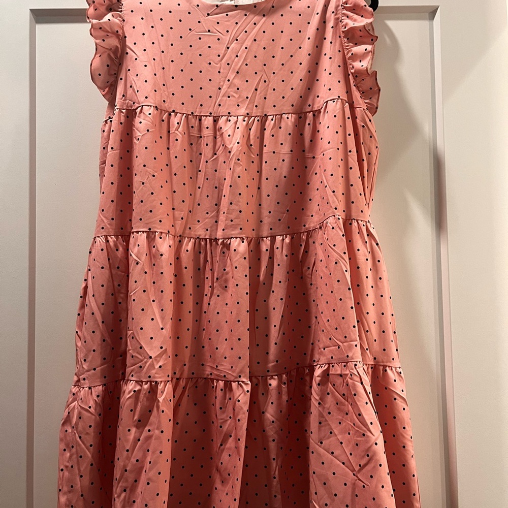 Chic Pink Polka Dot Mini Dress
